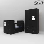 سرویس تختخواب و کمد کودک اعیان طرح تدی مدل FH482 مجموعه دو عددی - Image 3