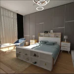 تخت خواب دو نفره اعیان مدل FH337 سایز 160x200 سانتی متر