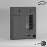 کمد لباس چندمنظوره اعیان مدل FH962 طول 200 سانتی متر مجموعه شش عددی - Image 4