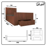 تخت خواب یک نفره اعیان مدل FH468 سایز 90x200 سانتی متر - Image 3