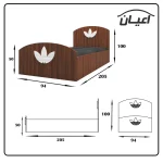 تخت خواب یک نفره اعیان مدل FH458 طرح اسپرت سایز 90x200 سانتی متر - Image 4
