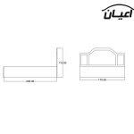 تخت خواب دونفره اعیان مدل FH412 سایز 160x200 سانتی متر - Image 5
