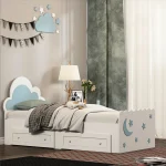 تخت خواب ملامینه نوجوان اعیان مدل FH935 سایز 80x180 سانتی متر