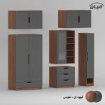 کمد لباس چندمنظوره اعیان مدل FH962 طول 200 سانتی متر مجموعه شش عددی - Image 10