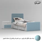 تخت خواب ملامینه یک نفره اعیان مدل FH815 سایز 90x200 سانتی متر مجموعه دو عددی - Image 2