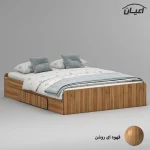 تخت خواب ملامینه دو نفره اعیان مدل FH969 سایز 160x200 سانتی متر - Image 5
