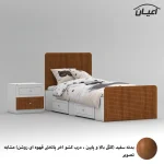 تخت خواب ملامینه یک نفره اعیان مدل FH815 سایز 90x200 سانتی متر مجموعه دو عددی - Image 4