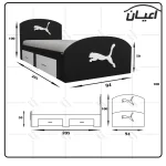 تخت خواب یک نفره اعیان مدل FH460 طرح اسپرت سایز 90x200 سانتی متر - Image 7