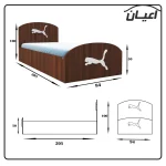 تخت خواب یک نفره اعیان مدل FH459 طرح اسپرت سایز 200×90 سانتی متر - Image 7