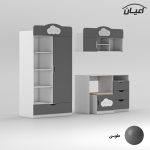 کمد کودک اعیان مدل FH765 به همراه میز تحریر و صندلی و کتابخانه - Image 3