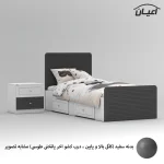 تخت خواب ملامینه یک نفره اعیان مدل FH815 سایز 90x200 سانتی متر مجموعه دو عددی - Image 10