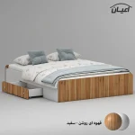 تخت خواب ملامینه دو نفره اعیان مدل FH969 سایز 160x200 سانتی متر - Image 9