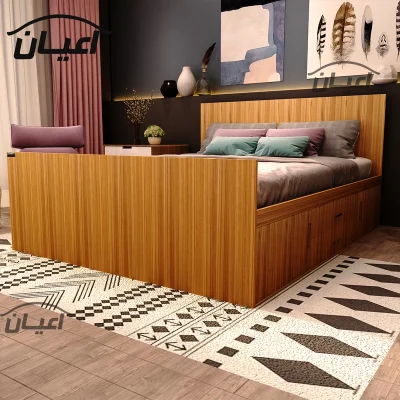 تخت خواب دونفره اعیان مدل FH359 سایز 160x200 سانتی متر