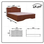 تخت خواب دونفره اعیان مدل FH423 سایز 160x200 سانتی متر - Image 11