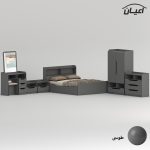 سرویس خواب ملامینه دو نفره اعیان مدل FH998 سایز 160x200 سانتی متر مجموعه 6 عددی - Image 3