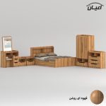 سرویس خواب ملامینه دو نفره اعیان مدل FH998 سایز 160x200 سانتی متر مجموعه 6 عددی - Image 5