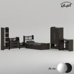 سرویس تخت خواب ملامینه  یک نفره اعیان مدل FH997 سایز 90x200 سانتی متر مجموعه شش عددی - Image 8