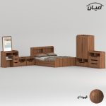 سرویس خواب ملامینه دو نفره اعیان مدل FH998 سایز 160x200 سانتی متر مجموعه 6 عددی - Image 6