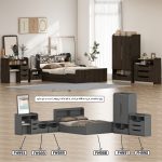 سرویس خواب ملامینه دو نفره اعیان مدل FH998 سایز 160x200 سانتی متر مجموعه 6 عددی - Image 2