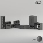 سرویس تخت خواب ملامینه  یک نفره اعیان مدل FH997 سایز 90x200 سانتی متر مجموعه شش عددی - Image 3