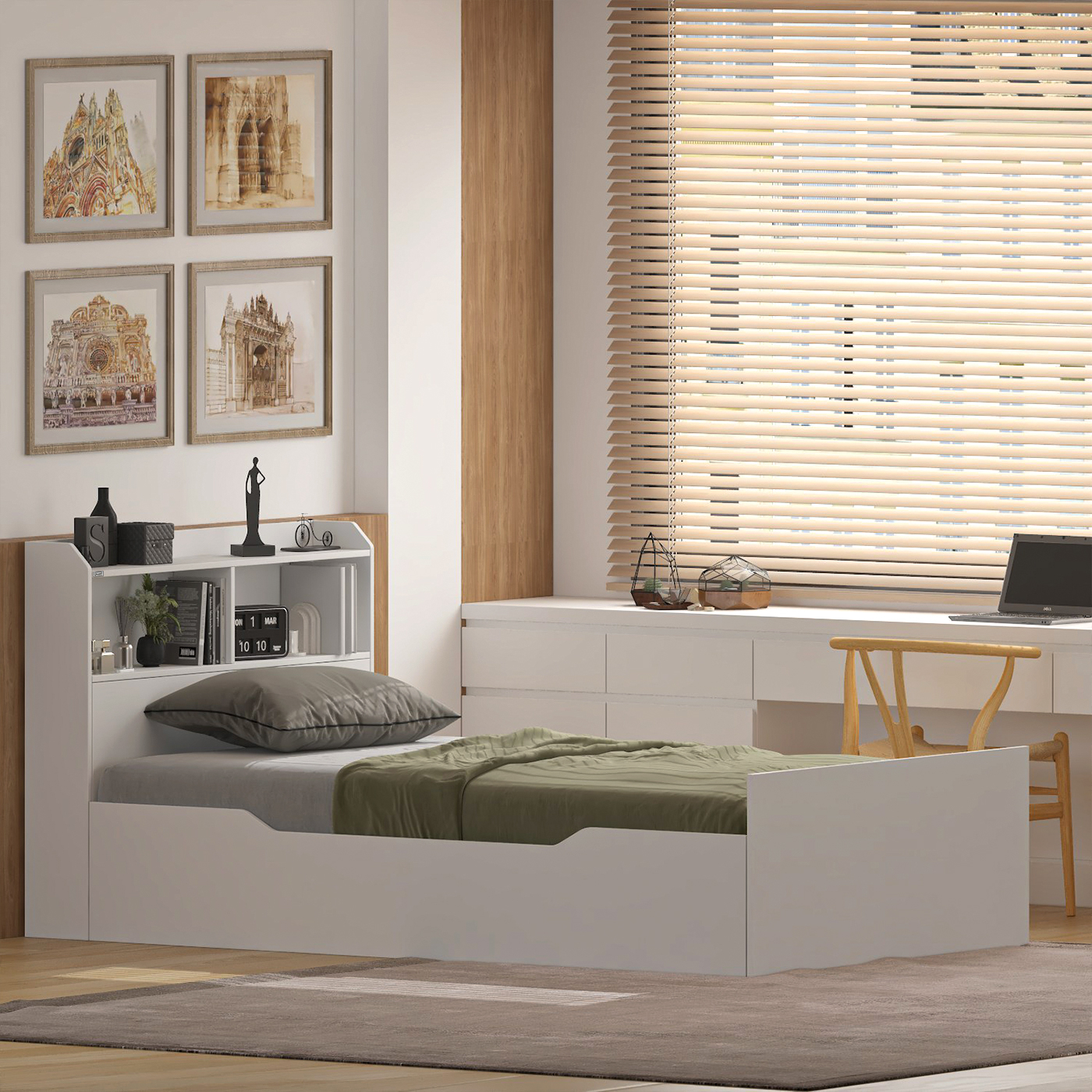 fbbb3d9bbc51f2e1ddb66719dafd60555ce3408b_1775624800.jpg تختخواب ملامینه یک و نیم نفره اعیان مدل FH987 سایز 120 * 200 سانتیمتر - Image 1